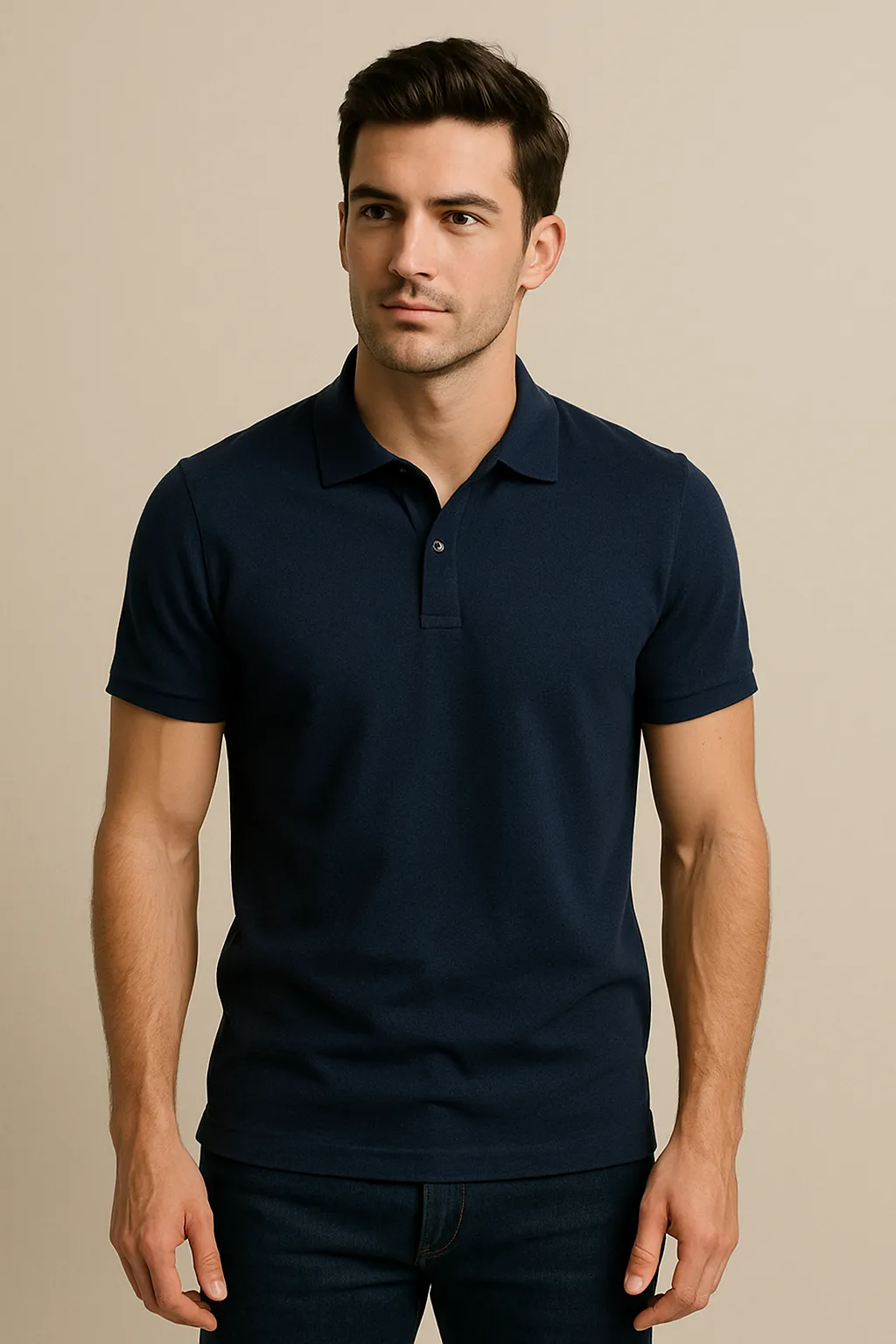 Ein Mann mit poloshirt